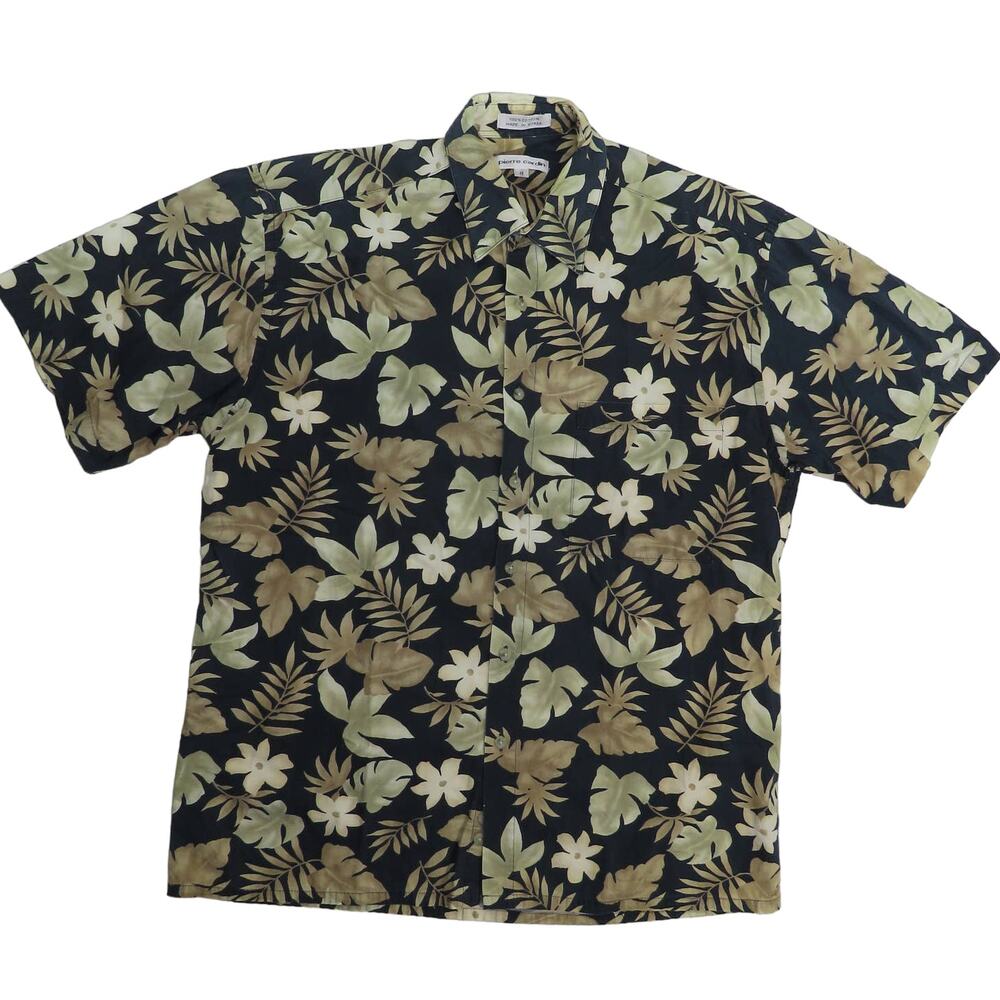 Pierre Cardin 1990s Vintage Hawaiian Button Down Shirt Tropical Unisex